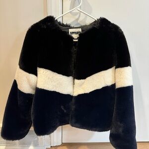 Apparis Color Block Faux Fur Jacket
